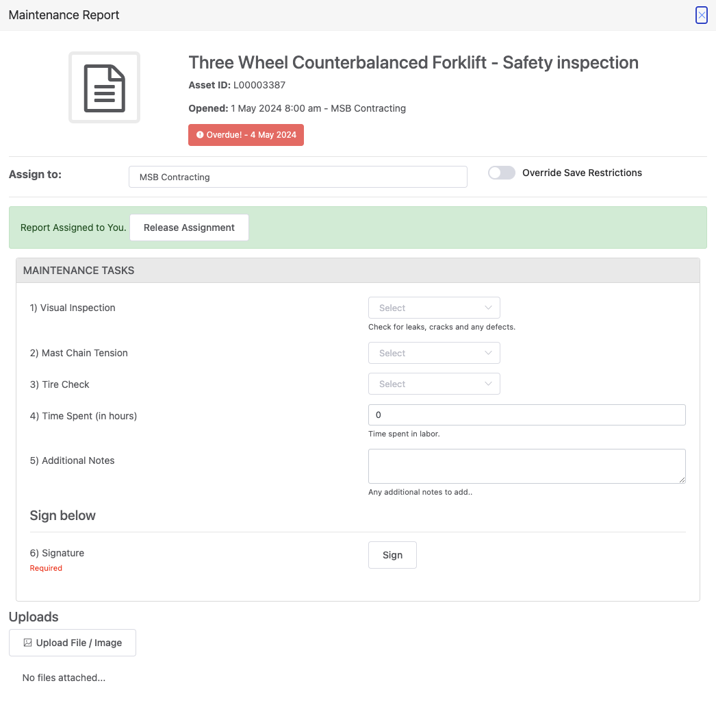 Example work order.